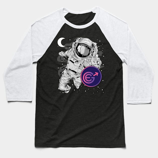 Astronaut Reaching Evergrow Crypto EGC Coin To The Moon Crypto Token Cryptocurrency Wallet Birthday Gift For Men Women Kids Baseball T-Shirt by Thingking About